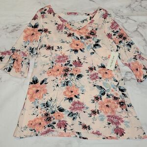 Seven Forty Two Peachy Pink Floral Tunic